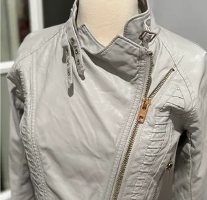 Blank NYC "On The Rocks" Light Gray Faux Leather Jacket thumbnail 5