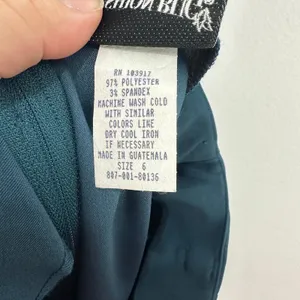 Vtg Fashion Bug Pencil Skirt 6 Teal Belted Retro‎ Mod Minimalist Office Career thumbnail 3