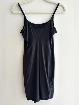 SKIMS Fits Everybody Slip Dress, Black/Onyx, Athleisure Mini, Size Large thumbnail 8
