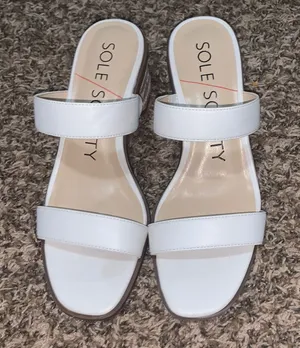 COPY - Sole society white sandal heel thumbnail 1
