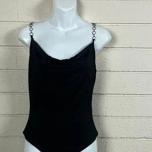 Princess Polly Mia black bodysuit with chain straps size 6 thumbnail 7
