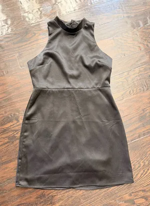 Altar'd State Satin Mini Dress Black thumbnail 1