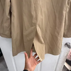 London Fog women’s khaki color Double-Breasted Trench Coat no belt size Small thumbnail 11