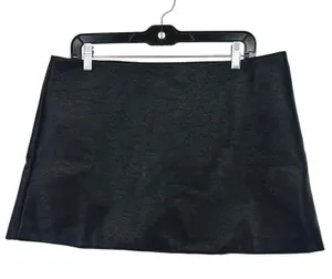 Gap Faux Leather Mini Skirt Women L Black Side Zip NWT Moto Y2K thumbnail 1