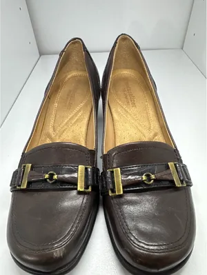 Naturalizer Classic Brown Leather Chunky Heel Loafers – Step Up Your Shoe Game! thumbnail 4