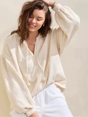 Aerie Easy Street Sweatshirt in Beige thumbnail 1
