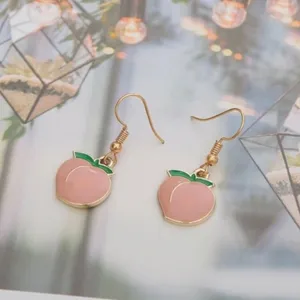 3/$30 💛 Peach Drop Earrings Gold thumbnail 4