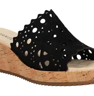 Vaneli Camme Black wedge sandal Cork Heel Size 6.5 thumbnail 1