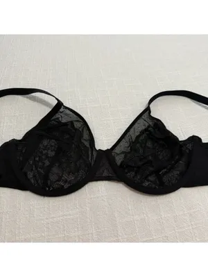 HSIA 36C Enchante Unlined Black Lace Underwire Bra Minimizer thumbnail 7