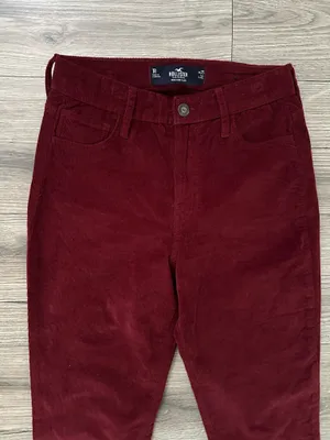 Hollister High-Rise Corduroy Pants Flare Deep Burgundy thumbnail 2