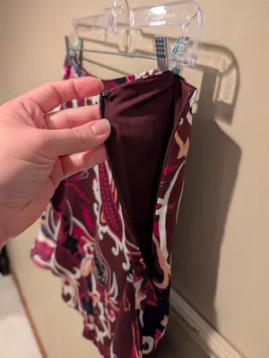 Banana Republic Faux Wrap Purple Pink Skirt thumbnail 6