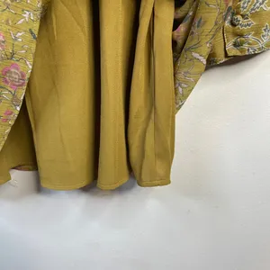 House of Harlow 1960 Mustard Floral Smocked Long Sleeve Flowy Smocked dress M thumbnail 8