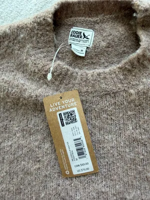 Eddie Bauer Cuddle Up Sweater NEW Medium Oatmeal Tan thumbnail 4