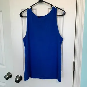 Gildan‎ Womens' Size Small Blue 'Merica Graphic Tank Top thumbnail 4