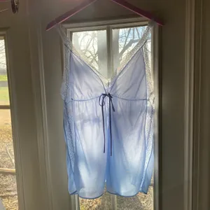 Vintage 70s Pastel Baby Blue Lace Nightie Tank thumbnail 3