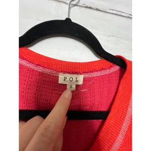 POL Patchwork Thermal Top Small Oversized Cropped Raw Hem Colorblock Boho thumbnail 4