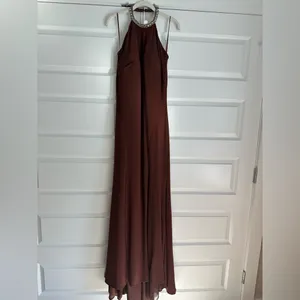 Mac Duggal‎ Halter Jersey Gown Chocolate Brown thumbnail 4