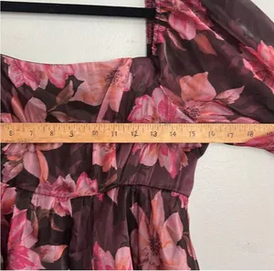 Thirty/Thirty LA Floral Organza Babydoll Dress Sz L thumbnail 8