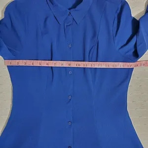 Abercrombie & Fitch PLEATED FLIRTY MATTE SHIRTDRESS - Shirt dress‎ blue Size MT thumbnail 3