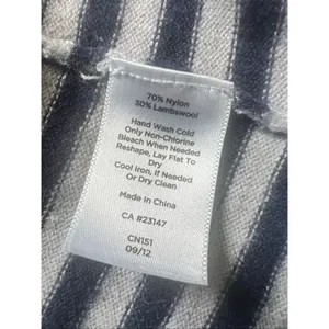 Talbots Navy Blue Off White Stripe Open Front Cardigan XS thumbnail 5