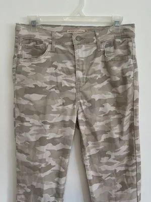 LEVI'S 720 High Rise Super Skinny Crop Jeans Tan Camo Camouflage Cropped Ankle thumbnail 4