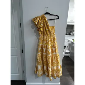 Farm Rio Yellow Ainika Tapestry One Shoulder Maxi Dress thumbnail 7