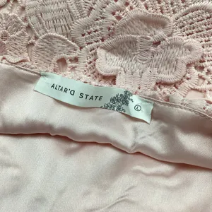 Altar’d State Silvyn Lace Mini Dress in Light Pink Sz Large NWOT thumbnail 6
