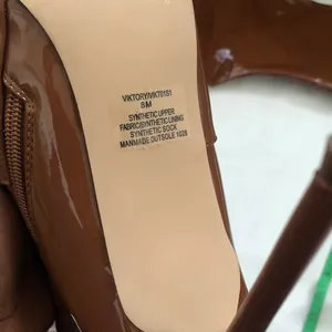 Steve Madden Viktory Cognac Patent faux leather sock Over The Knee 4” Stiletto Heel Boots Size 8M Excellent condition-worn once thumbnail 4