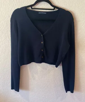 Brandy Melville Navy Crop Cardigan thumbnail 1