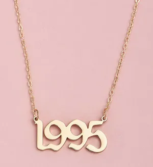 Necklace 1995-Personality Year-Date # Pendant Gift thumbnail 1