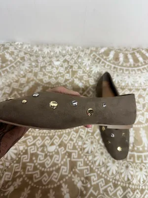 a new day Taupe Suede Studded Ballet Flats thumbnail 7
