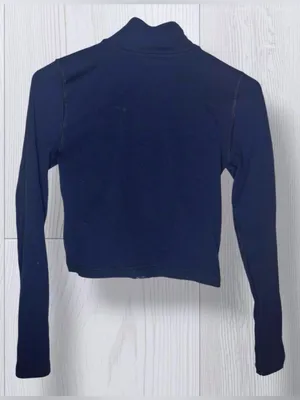 ABERCROMBIE & FITCH Cropped Ribbed Zip Up Jacket | Athleisure Mock Neck thumbnail 4