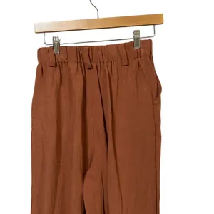 Halara Rust Brown High Waisted Pleated Wide Leg Pants Tall XS Woven Trousers thumbnail 6