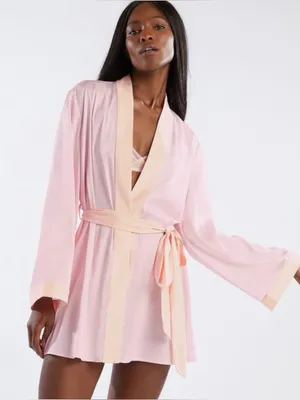Savage X Fenty Purple Lightning Bolt Short Kimono Style Satin Robe Size XS/SM thumbnail 1