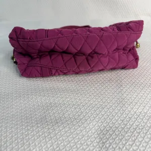 Vera Bradley Plum Purple Quilted Microfiber Handbag Satchel Tote Gold Hardware thumbnail 3