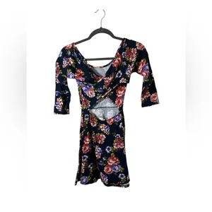 L.A. Hearts Floral‎ Skater Dress XS Cutout Back thumbnail 4
