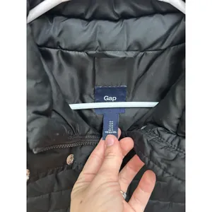 Gap Womens Black Quilted Puffer Vest Stand‎ Collar Zip Front Snap Closure Small thumbnail 2