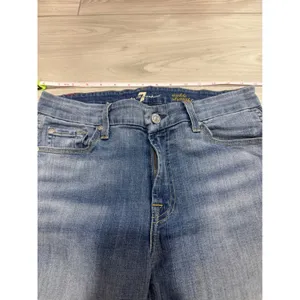 7 For All Mankind Ankle Straight Jeans Blue Released Raw Hem Size 29 thumbnail 3
