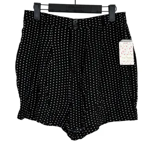 NWT Free People Magdalene High Waist Polka Dot Rayon Shorts Pocket 2 Black White thumbnail 14