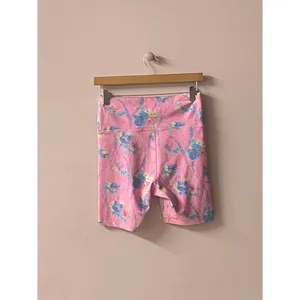 LoveShackFancy x Beach Riot Pink Floral Biker Shorts NWOT Size L thumbnail 2