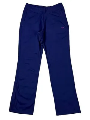 Nike‎ Therma-Fit Women's Blue Straight Leg Sweatpants Fleece Lined Size Small thumbnail 1