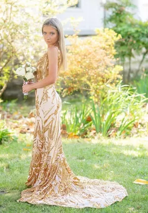 Prom Dress Gold Size 00 thumbnail 1