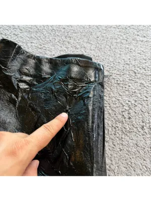 Zara Trafaluc Black Crinkle Patent Faux Leather Micro Mini Skirt M NWT thumbnail 7