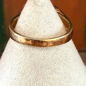18K GER Multicolor Baguette Ring Gold Tone Rainbow Stone Band thumbnail 6