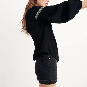Madewell Blouson Sleeve Top Blouse Peasant Pirate Boho Black Flowy Longsleeve thumbnail 3
