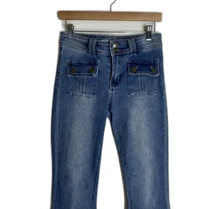 Rewash Jeans Womens 4 Blue Medium Wash Low Rise Flare Stretch bell bottoms y2k thumbnail 2