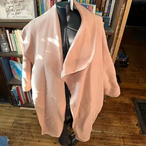 Alice+Olivia Hester rose tan oversized knit ribbed XS/S coat thumbnail 3