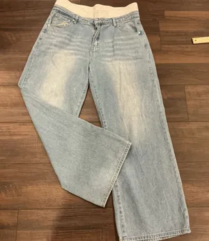 PTCL Ethikal Brand Wide Leg Baggy Jeans Light Wash Double Waistband Size 30 thumbnail 1