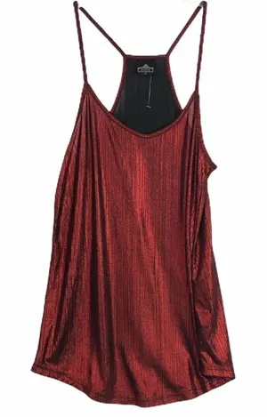 Angie Metallic Red Foil Cami Top thumbnail 1