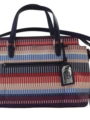 Ralph Lauren Lindley Alissa women’s shoulder bag tote purse multi striped thumbnail 2